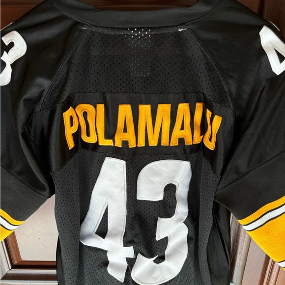 Reebok Pittsburgh Steelers Troy Polamalu On Field Authentic Jersey Large - Picture 7 of 7